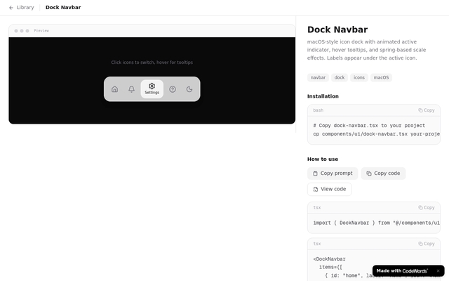 Dock Navbar
